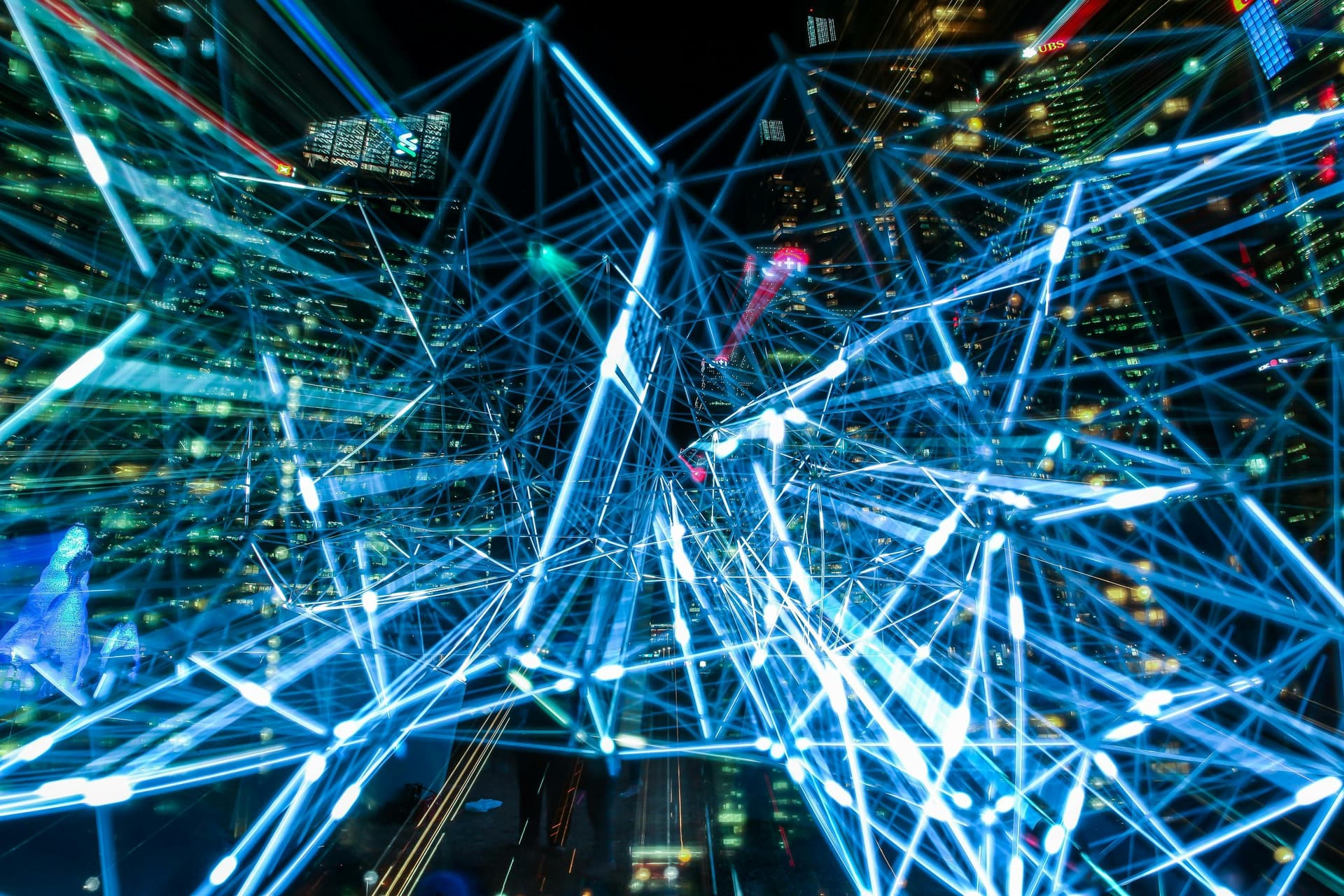 Technology and data visualization representing AI automation and prompt engineering