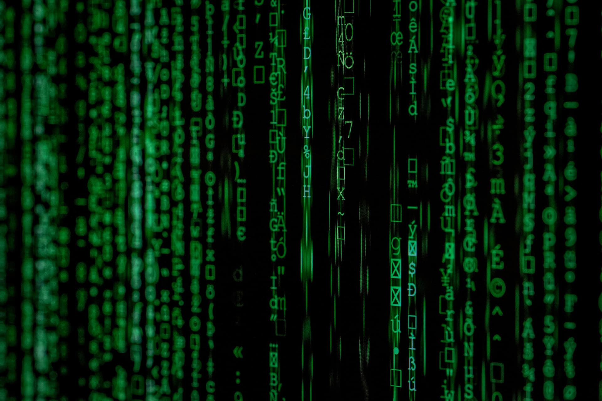 AI transformation strategy visualization with digital code matrix representing the complexity of enterprise AI implementation frameworks